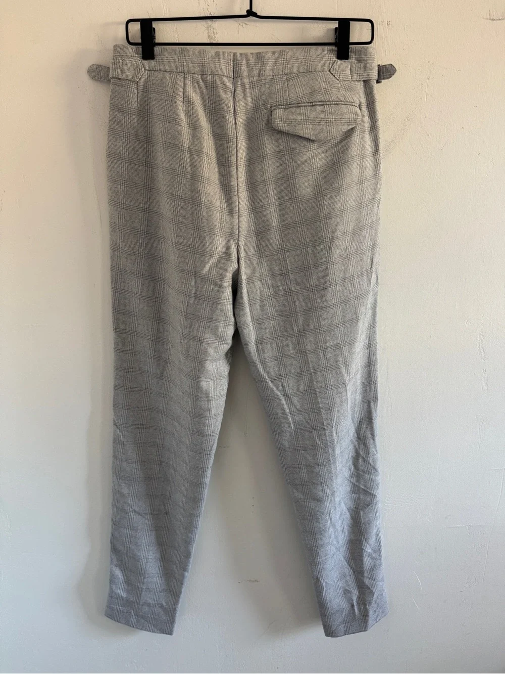 REISS Gray Check Slim Trouser Pants 30 Tailored Plaid